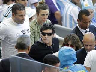 Diego Maradona počas zápasu Argentíny na MS.