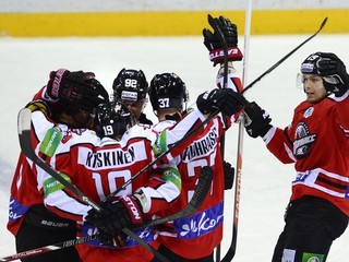 Hokejisti Donbasu Doneck ešte počas pôsobenia v KHL.