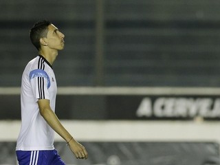Ángel di María na tréningu argentínskej reprezentácie.