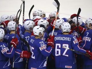 Zaslúžená radosť francúzskych hokejistov.