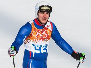 Slovenský reprezentant v lyžovaní Martin Bendík počas zjazdu Super G mužov na ZOH 2014 v Soči.