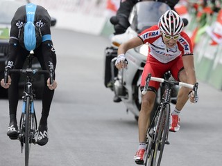 Slovinec Simon Špilak v drese Kaťuše.