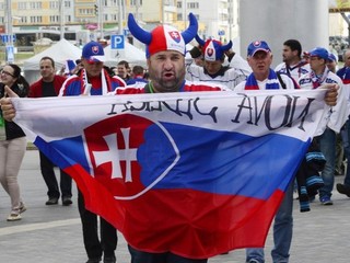 Slovenskí fanúšikovia v Minsku.