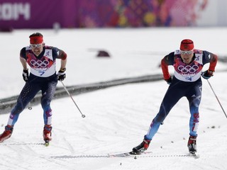 Alexander Legkov (vpravo), Maxim Vylegžanin (vľavo).