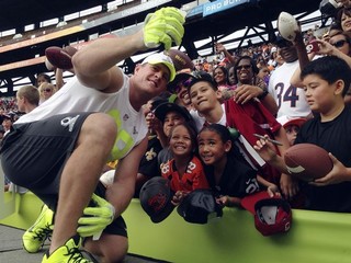 S fanúšikmi J.J. Wat z Houstnu Texans.