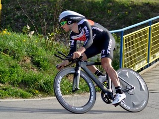 Nový jazdec tímu Saxo Bank Michael Kolář ešte v drese Dukly Trenčín.