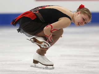 Nicole Rajičová počas voľnej jazdy na majstrovstvách Európy v krasokorčuľovaní v Budapešti.