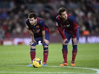 Lionel Messi a Jordi Alba.