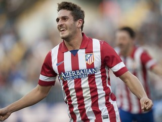 Koke z Atlética oslavuje gól.