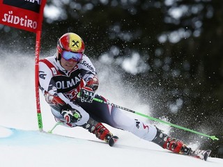 Marcel Hirscher pri obrovskom slalome v tsredisku Alta Badia.