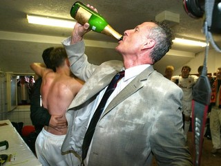 Takto František Komňacký oslavoval titul v Ružomberku.