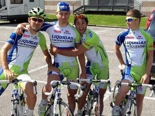 Stefano Agostini (na pravo od Petra Sagana) prišiel do tímu Liquigas rok po Saganovi.