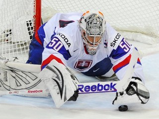 Brankár Ján Laco v drese slovenskej reprezentácie.