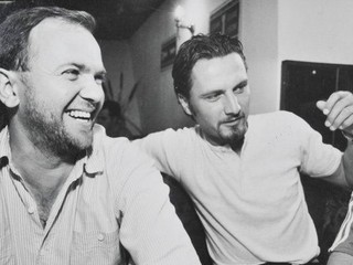 Jozef Korbel s Petrom Dubovským, ktorý pred svojím odchodom do Realu Madrid zvykol zavítať do bývalej redakcie Smeny.