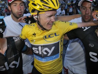 Chris Froome po dojazde do cieľa.