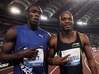 Usain Bolt (vľavo) a Asafa Powell