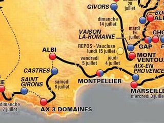 Časť tohtoročnej Tour. Po príchode do Bagneres-de-Bigorre v rámci 9. etapy nastáva letecký presun cyklistov do Saint-Nazaire.