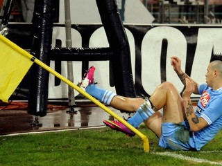 Hamšík oslavuje svoj deviaty gól v sezóne.