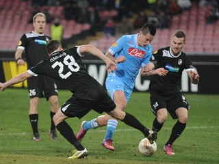 Marek Hamšík mal proti Plzni dve veľké šance, gól však nestrelil.