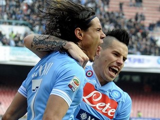 Edinson Cavani (vľavo) a Marek Hamšík.