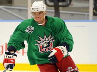 Marián Gáborík na tréningu NY Rangers.