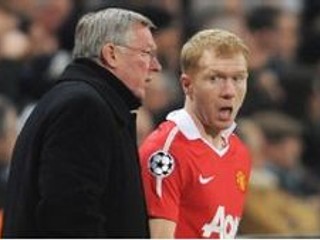 Alex ferguson (vľavo) a Paul Scholes