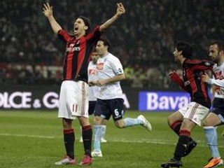 Jeden z troch gólov AC Milána strelil Zlatan Ibrahimovič.