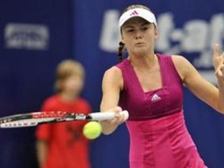 Daniela Hantuchová počas štvrťfinále v Linzi.
