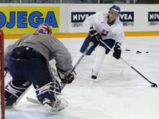 Peter Bondra na slovenskom tréningu.