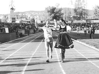 Víťazné dobehnutie do cieľa MMM. František Višnický vyhral v Košiciach dvakrát.