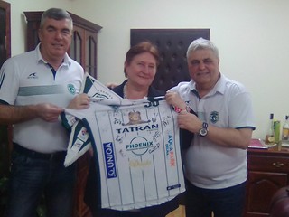 Prijatie v Belehrade. Pred duelom s Pančevom prijala Prešovčanov veľvyslankyňa v Srbsku D. Repčeková. 