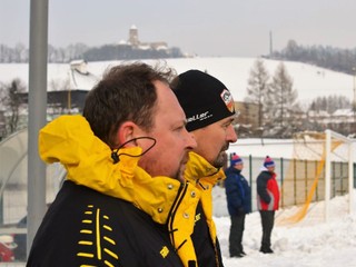 Tréner A-tímu Marián Solotruk (vľavo) a prezident MFK Ján Fröhlich – dvojica, ktorá sa snaží pozdvihnúť futbal v Starej Ľubovni.