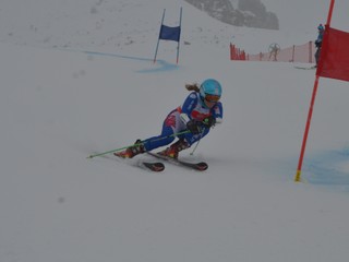 Slovenka Kristína Saalová počas obrovského slalomu.