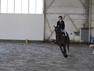 Na úvodných prešovských pretekoch. Domáca Bibiána Ižarová (6.) na kobyle Charis.