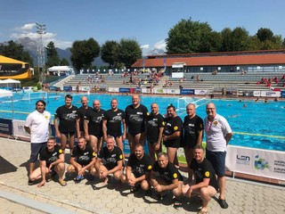 Košickí vodnopóloví veteráni na ME v slovinskom Kranji.