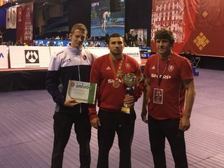 Košickí zápasníci sa nestratili ani v Minsku, v strede bronzový Boris Makojev.