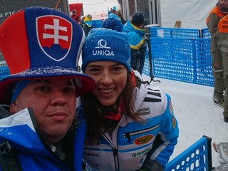 Ján Makuch so slovenskou lyžiarkou Petrou Vlhovou.