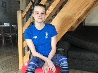 Lilian Slušná v domácej telocvični a posilňovni v Lučivnej.