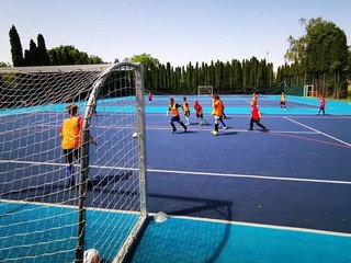 Zrekonštruovaný areál bývalých tenisových kurtov.