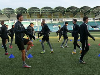 Futbalisti MŠK Žilina počas prvého tréningu v zimnej príprave.