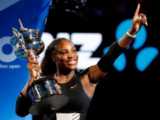 Serena Williamsová po triumfe na Australian Open 2017. 