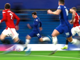 Momentka zo zápasu Chelsea - Manchester United.