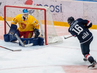 Andrej Meszároš v zápase Slovan Bratislava - Dukla Trenčín, Tipos extraliga.