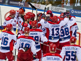 Radosť hráčov CSKA Moskva.