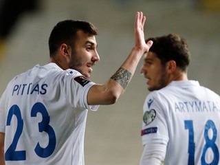 Futbalisti Cypru sa tešia z gólu Ioannisa Pittasa.