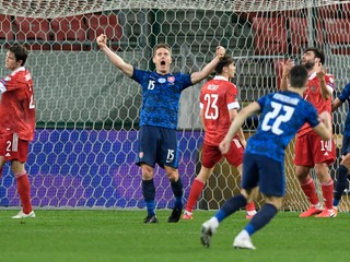 Slovensko - Rusko 2:1. Radosť Tomáša Hubočana po góle. 