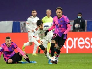 Neymar v zápase Olympique Lyon - PSG.