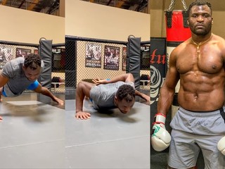 Francis Ngannou reaguje na push-up challenge