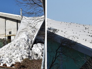 Na streche štadióna došlo k strhnutiu bleskozvodu.