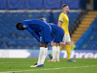 Smútok hráčov FC Chelsea.